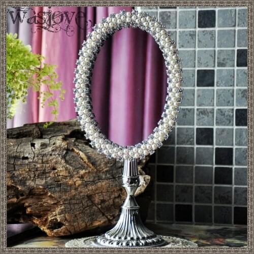 European-style duo-Cuban Lotus of Rock Canaan high-end table dressing mirror cute Creative Desktop Princess Makeup Mirror 468A