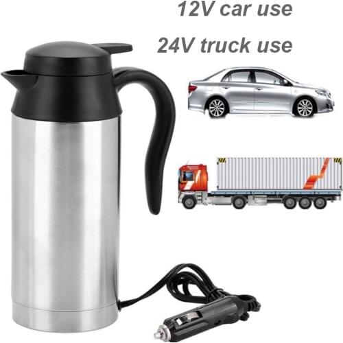 12V/24V 750ml Electric Heating Kettle Portable Water Cup water heater for Car Automobile Water Boiler Electric Pot teapot