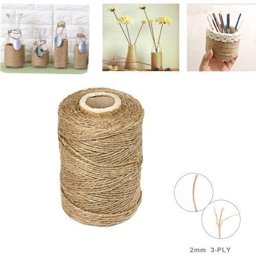 2mm*100m Hemp Twisted Cord 3 shares Rope Natural Jute Twine Cord DIY Handmade Accessory Hemp Jute Rope For Crafts Clothes 3