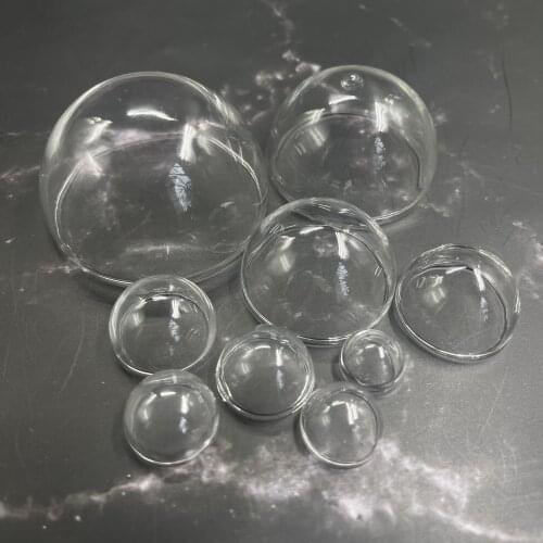 2pcs 12/15/16/18/20/22/25/30/35/40/50/60/70mm Half glass globe dome locket vial pendant DIY glass bottle vial jewelry accessory
