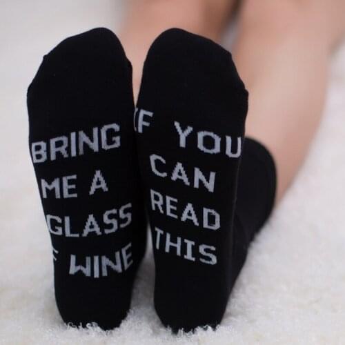 21 Styles humor words printed socks If You can read this Bring Me a Glass of Wine Cotton casual socks unisex socks free shipping