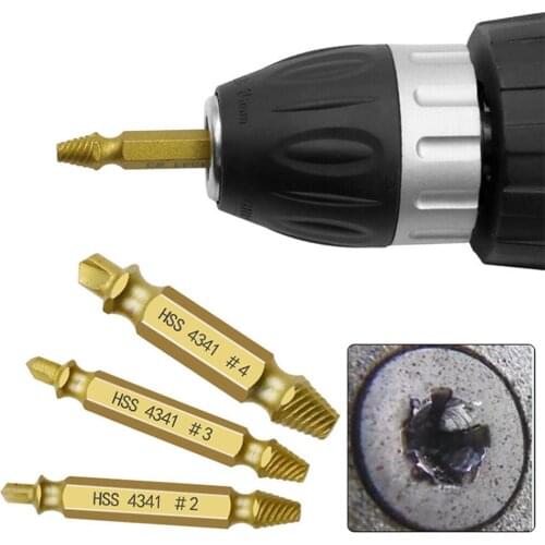 6Pcs Practical Damaged Screw Extractor Speed Out Drill Bits Tool High Strength Double Side Broken Bolt Remover Screw