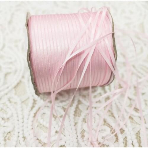 20 Meters/lot Width 3mm Wide Pink Lace Trim Satin Lace Ribbon DIY Clothing Garment Accessories Gift Packing Materials
