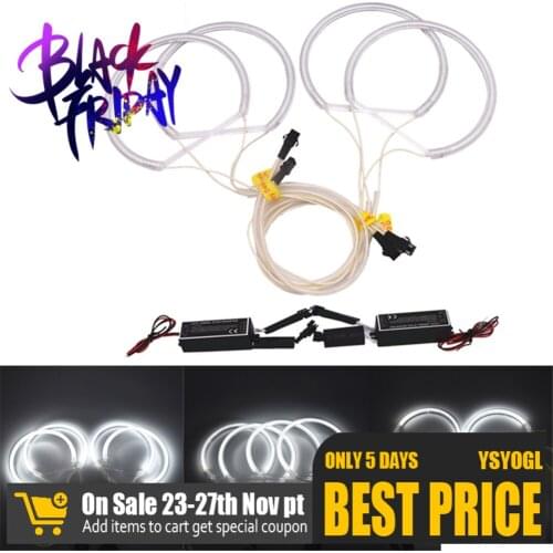 4pcs/set Car Angel Eagle Eyes Lights White Headlamp for Bmw E36 3 E38 7 E39 5 E46 3 Series 131mm Ccfl Flexible Tube Headlight