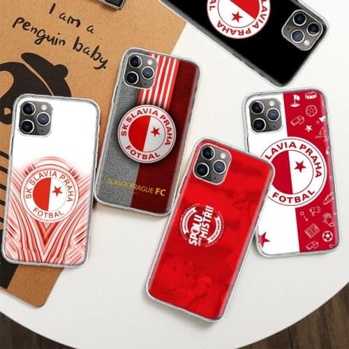 Sk Slavia Praha Czech Republic Phone Case For Iphone X XS 11 12 Mini Pro Max XR 8 7 6 6S Plus SE 2020 5 5S Cover