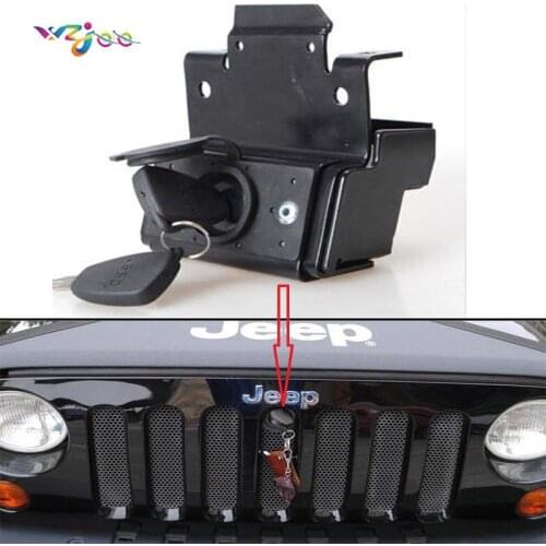 Black Hood Lock Car Anti-Theft Security Key Kit Assembly For Jeep for Wrangler JK 2007-2016 Car Accessories Replacement Parts