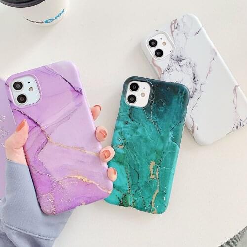 Colorful Marble Crack Matte Phone Cases For iphone 11 Pro Max SE 2020 XS Max XR X 7 8 Plus Case Cover Silicone Soft TPU Back