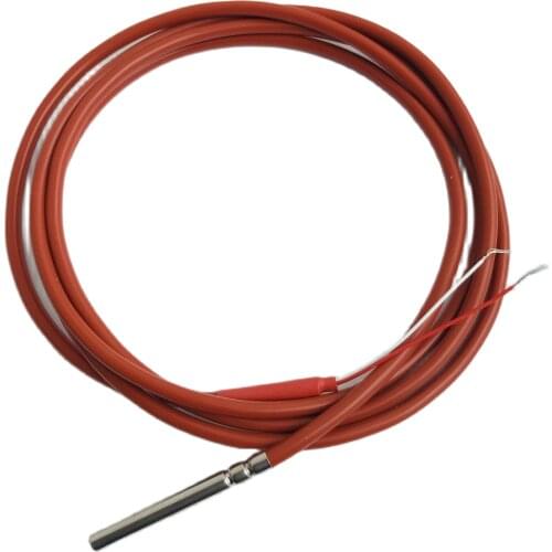 1.25 meter PT100 Temperature Sensor 2 Wire with Silicone Gel Coated 1.25 Meters Probe 45mm*5mm Length*Dia. -50-180 centigrade