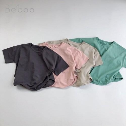 Children Short Sleeve T-shirt Summer New Korean Style Simple Clothes For Boys And Girls Comfortable O-neck Infants 2-6 Years Old