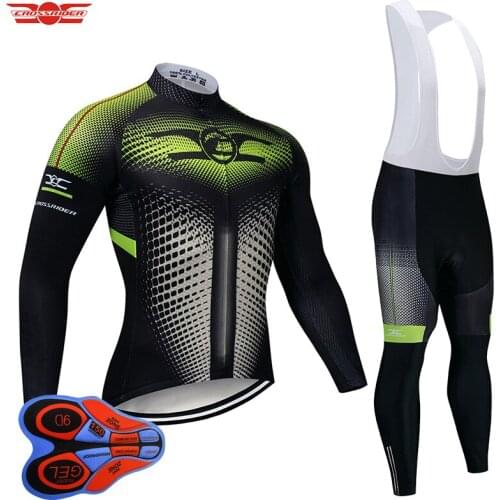 2021 Long Cycling Jersey 9D Bib Set MTB Uniform Bicycle Clothing Quick Dry Bike Clothes Wear Ropa Ciclismo Mens Maillot Culotte