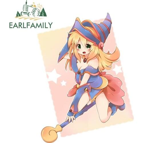 EARLFAMILY 13cm x 9.7cm for Dark Magician Girl Yu-Gi-Oh Funny Car Stickers Anime Car Styling Windows Trunk Waterproof Decals