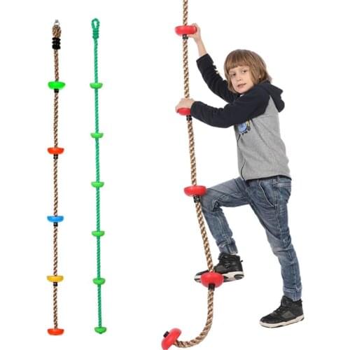 Jungle Gym Climbing Rope with Platforms and Disc Swing Seat Fitness Swing Set Kids Birthday Gift Toy Garden Outdoor Playground