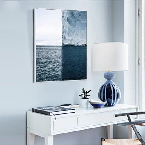 Glacier Sea Natural Iandscape Canvas Painting Simple Home Decoration Wall Art Painting Pictures Living Room Bedroom Modern Mural