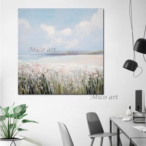 Handpainted Paintings Beautiful Flowers On Canvas Bright In Colour Idyllic Square Modern Decoration Home Decoration Painting