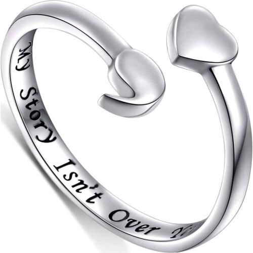 Semicolon Ring 925 Sterling Silver My Story Isn't Over Yet Spiritual Awareness for Suicide and Depression Jewelry QH0160