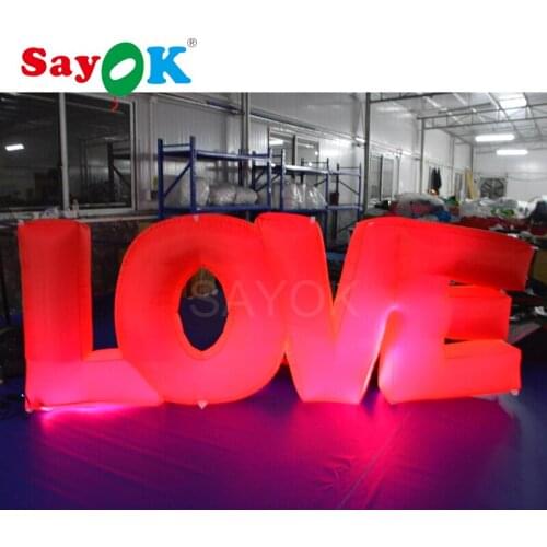 L3.1xH1.2m red color inflatable alphabet love letter for wedding, Valentines Day