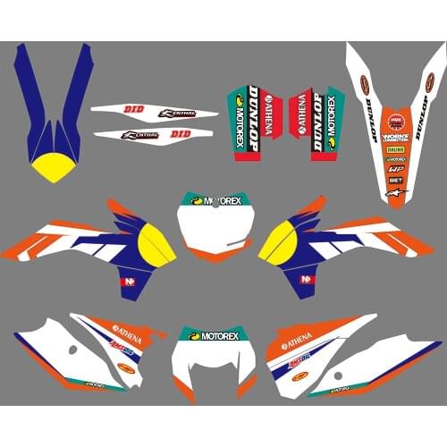0966 Motorcycle Team Graphic & Backgrounds Decal Sticker Kits for KTM EXC XCW XCF-W 2014 2015 2016