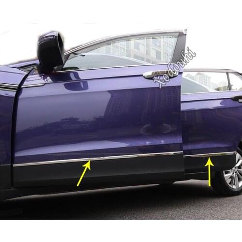 Car Body Side Door Trim Strip Molding Stream Panel Bumper Moulding Parts 4pcs For Volkswagen VW T-cross Tcross 2018 2019 2020