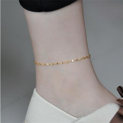 New gold color ankle bracelets stainless steel barefoot sandals for women Beach Body Chain Link Bohemia Body Chain Jewelry