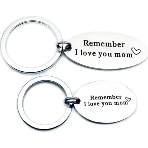 Oeinin Charms Key Chain Man Remember I Love You Mom Keychain Bags Lovers Letter Color Keyring Stainless Steel Pendant Llaveros