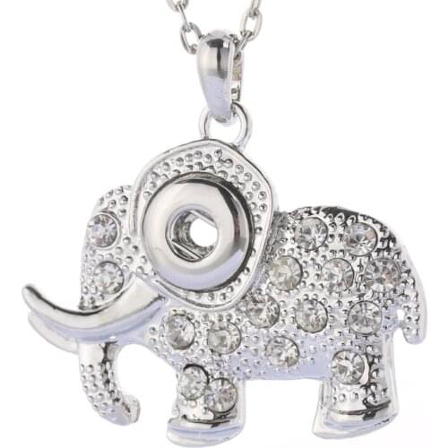 Papa Snap New Snap Jewelry Fashion Buttons Necklaces Link Chain 60CM With Crystal Pendant Fit 12MM Snap Buttons Jewelry