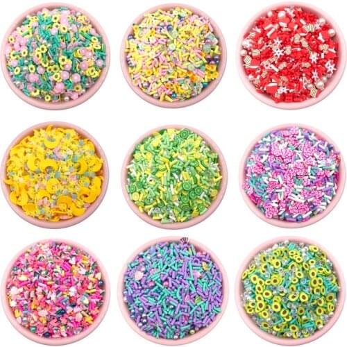 100g Mixed Pearl Rhinestone Polymer Clay Sprinkles for Crafts DIY Slimes Filler Decoration Tiny Cute plastic klei Accessories