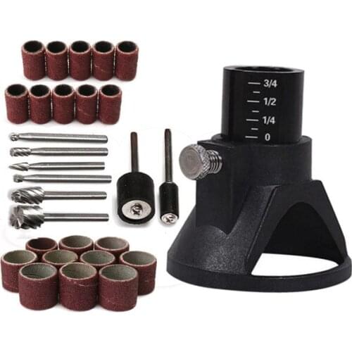 29pcs Drill Carving Positioner Locator with Sanding Bands and Rotary Burr for Rotary Tool