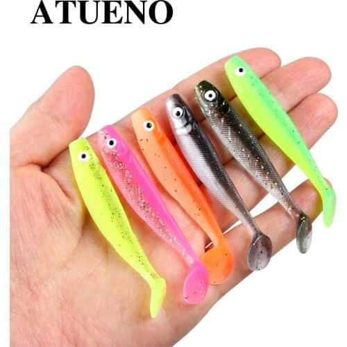 BOTE Fishing Lure Soft Wrom Silicone Bait Artificial Wobbler 65mm 2.1g 10 Color Minnow Swimbait Bass Fishing