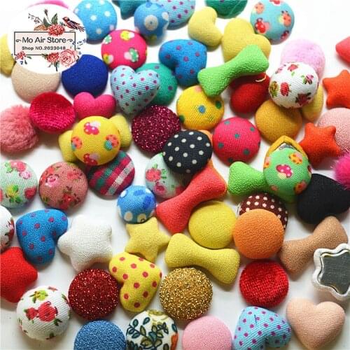 100pcs mix color mix size Flatback Fabric Covered Buttons Home Garden Crafts Cabochon Scrapbooking Button Accessories DIY