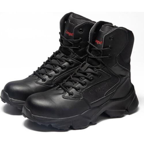 Work Safety Shoes Men Construction Ankle Boots Men Security Steel Toe Cap Male Anti-smashing Buffer Shock Stable Slip Work Boots