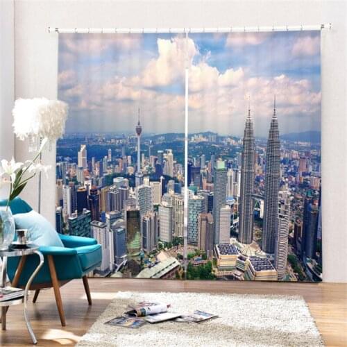 Customized City Beauty Luxury 3D Blackout Window Curtain Drapes For Living room Bed room Hotel Wall Tapestry Cortinas
