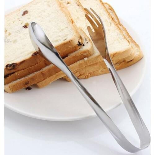 Silver Stainless Steel Food Clip Bread Clip Buffet With Spoon Salad Clip Party Pastry Buffet Clamp Kitchen Accessories