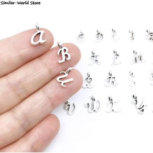 26pcs Initial Charms 26 English Alphabet Letter Charm Pendants For Women Man DIY Necklace Bracelet Jewelry Making A-Z