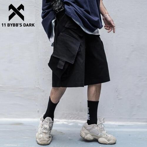 11 BYBBS DARK Hip Hop Cargo Shorts Mens 2020SS Summer Multi Pockets Casual Knee Length Short Pants Men Joggers Streetwear