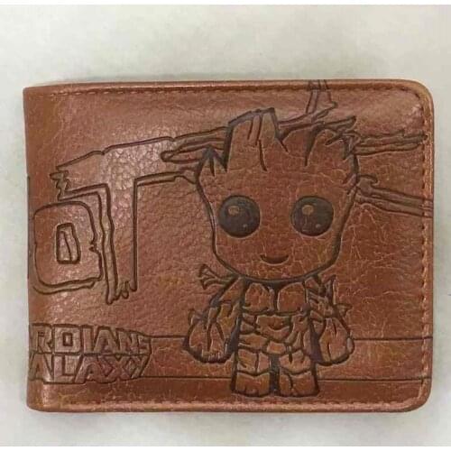 Disney Marvel Animation Peripherals Guardians of The Galaxy Little Tree Groot Wallet Star Wars PU Embossed Student Wallet