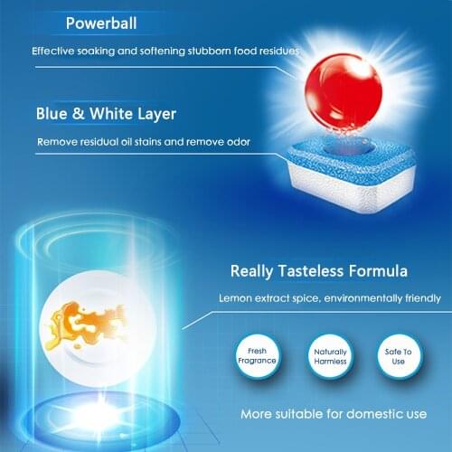 2tabs/pack Dishwashing Tabs Concentrated Rinse Detergent Tablet Powerball Dishwasher Machine Cleaner Dish Wash Cleaning Supplies