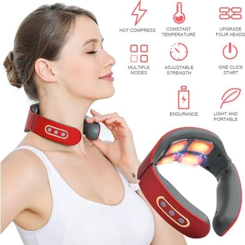USB Smart Electric Neck Massager Relief Shoulder And Neck Pain Massager Electric pulse Health Care Magnetic Therapy Massage