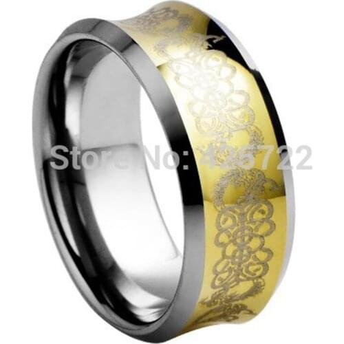 Engraved Concave Tungsten Ring