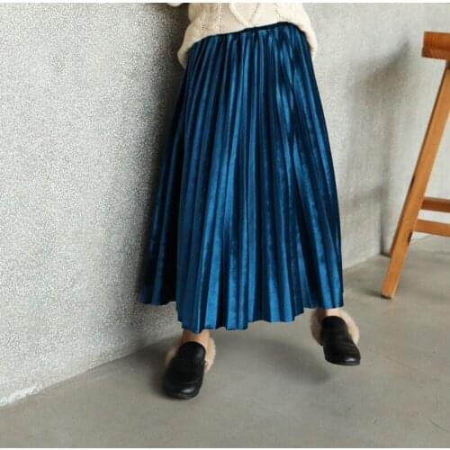 Mother And Daughter Clothes Teenage Skirt Girls Winter Autumn Spring Maxi Long Pleated Baby Girl Skirt Pink Purple Blue Clothing