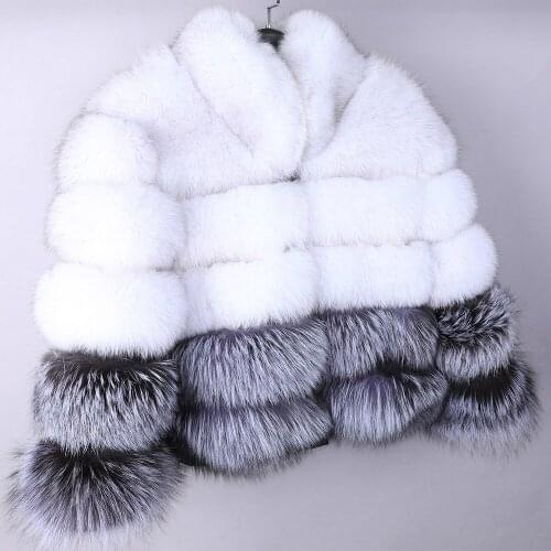 Vogue New New Fashion Luxury Brand Winter Jacket Women Natural Real Fox Fur Coat Stand Collar Thick Warm Outerwear Streetwear