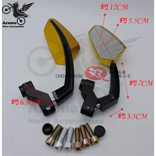 Gold motorbike decals motorcycle rearview mirror 10mm 8mm unviersal moto Accessories motocross ATV Off-road moto dirt pit bike