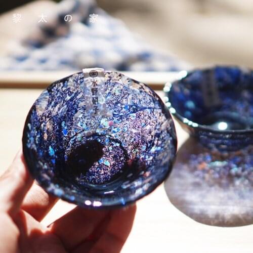 Zq Snow Night Glass Frost Flower Tea Cup Handmade Cold Tea Cup TASS