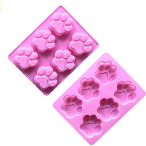1pcs cat foot pattern cake chocolate mold silicone cake decoration tool soap mold baking accessories