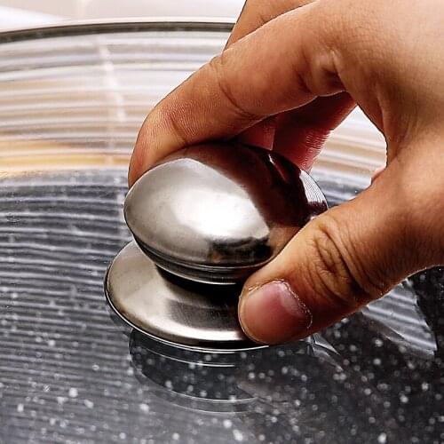 1pc Replaceable Anti-scald Stainless Steel Pot Lid Glass Lid Handle Accessories Pan Lid Cap Kitchen accessories Lid Knob