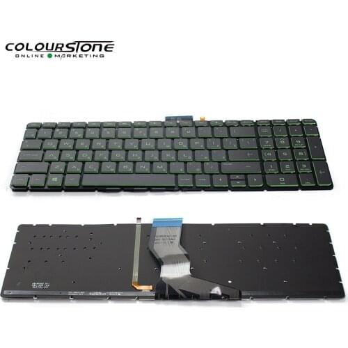 15-AB RU keyboard for HP Pavilion15-AB RU Black keyboard with BLACKLIT GREEN LETTER