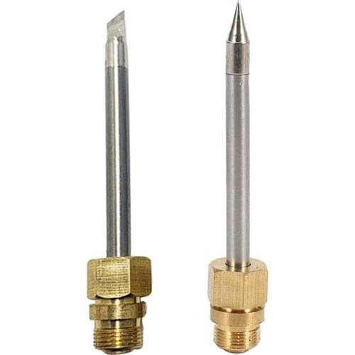 2X 510 Interface Soldering Iron Tip Mini Portable USB Soldering Iron Tip Welding Rework Accessories, Knife Tip & Pointed Promoti
