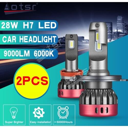 2PC Led Headlight Bulbs H7 LED Car Lights Auto Headlamps