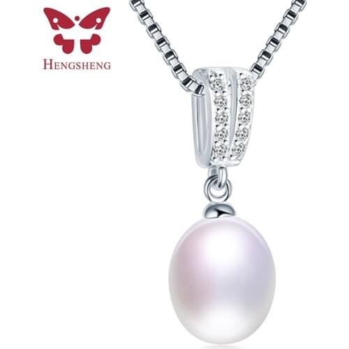 2021 Fine Jewelry Gifts for Women 925 Sterling Silver Freshwater Cultured White Drop Pearl Pendant Necklace,45cm Women Necklace