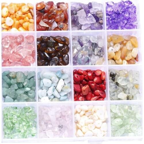 24 Grids Gemstone Beads Irregular Assorted Box Set Loose Bead for Jewelry Making Dropshipping