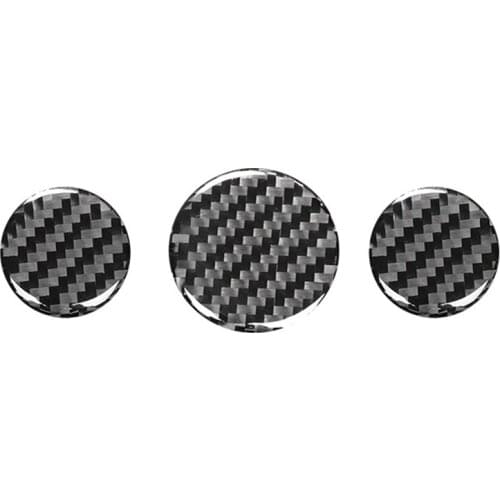 3Pcs Air Conditioning Switch Knob Cover Interior Trim Decal Carbon Fiber Interior Decor for Mini Cooper F56 F55